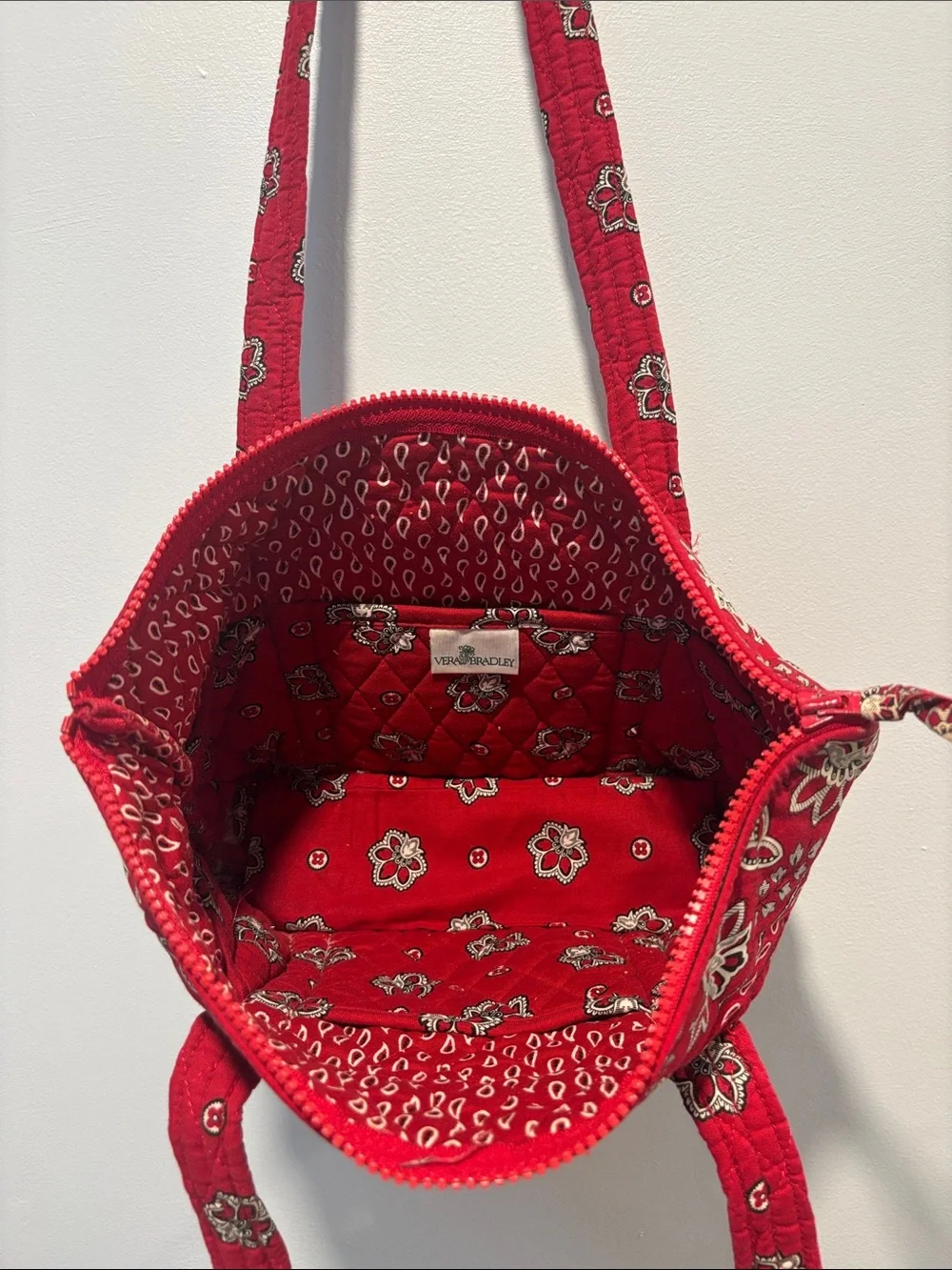 Vera Bradley red tote bag